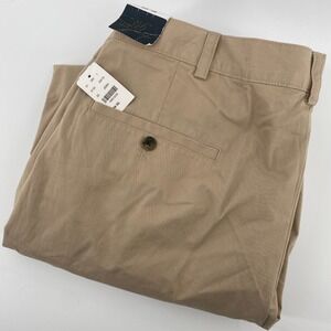 Brooks Brothers 346 Mens Khaki Tan Pleated Chino Pants Cuffed W38 L30 NWT